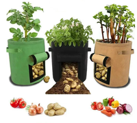 Sacs de culture pour plantes et pommes de terre en fibres végétales, écologiques, durables, 5 gallons, avec rabat, personnalisables