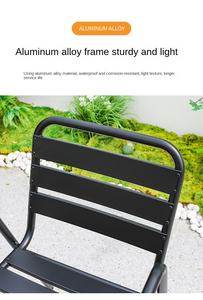 Ensemble de table et de chaises pliantes légères en aluminium moderne pour jardin, terrasse et balcon - Conception durable - Product Image 2