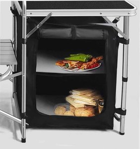 Table pliante en alliage d'aluminium pour le <span class=keywords><strong>camping</strong></span>, la <span class=keywords><strong>cuisine</strong></span> mobile, les hôpitaux, les gymnases avec un placard en tissu - Product Image 6