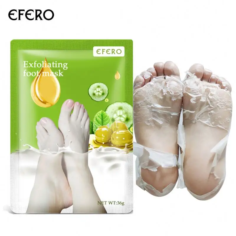 EFERO Socks for Pedicure Exfoliating Foot Mask for Legs Foot Scrub Olives Peeling Dead Skin Heels Feet Care Foot Bath