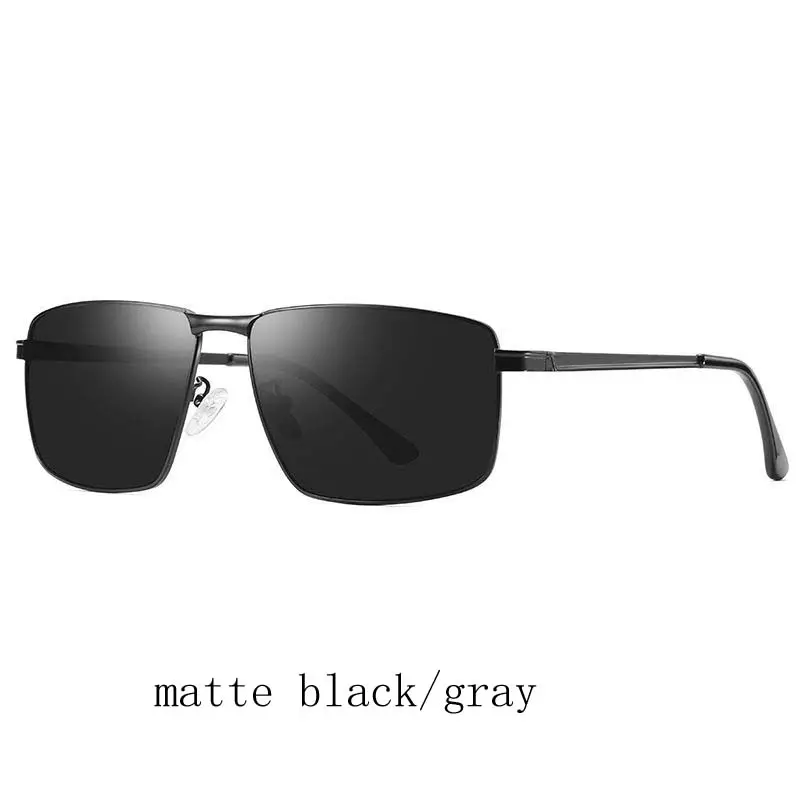 High Quality Men's Polarized Sunglasses Metal Frame Square Glasses