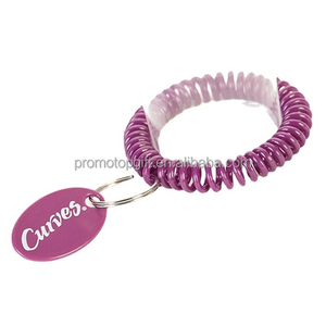Tùy Chỉnh Đầy Màu Sắc Mùa Xuân Cuộn Dây Xoắn Ốc Dây Đeo Cổ Tay Với Số Tag Vòng Đeo Tay Vòng Đeo Tay <span class=keywords><strong>Keychain</strong></span> Nhựa Vòng Chìa Khóa Cho Siêu Thị Khách Sạn - Product Image 2