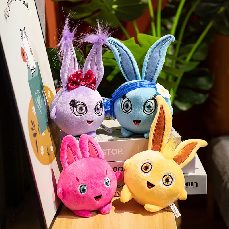 Güneşli bunnies çizgi film bebeği güneşli tavşan tavşan bebek peluş oyuncak bebek dolması hayvan oyuncaklar peluş şekil oyuncaklar çocuk hediyeleri