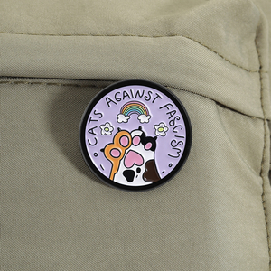 Broches de Esmalte con Diseño de Pata de Gato y Flor Arcoíris, Estilo Orgullo Gato, Joyería al por Mayor - Product Image 3