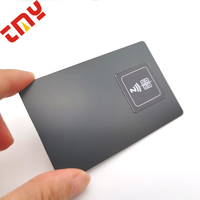Kartu Pintar Nfc Virtual 215/216 Dapat Dicetak, Kartu Bisnis Nfc Logam Hitam Matte Pencetakan Kustom