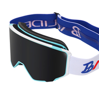 Masque de ski magnétique anti-buée pour sports de plein air, tendance, protection UV400, sans monture, vision panoramique ultra-large pour snowboard