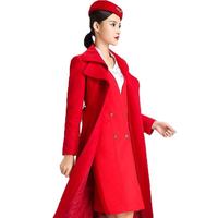 Uniforme de compagnie aérienne Costume de blazer rouge personnalisé Uniforme d'hôtesse de l'air pour les femmes OEM/ODM Robe d'hôtesse de l'air