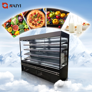 Vitrine Réfrigérée Commerciale en Acier Inoxydable, Réfrigérateur Ouvert avec Étagères Ajustables pour Présentation de Légumes en Supermarché - Product Image 2