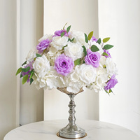 Centro de Mesa de Boda Artificial con Bola de Flores Hecha a Mano, Moderna, de Tela de Seda Blanca, Diseño Exclusivo DDP, Personalizable, en Oferta