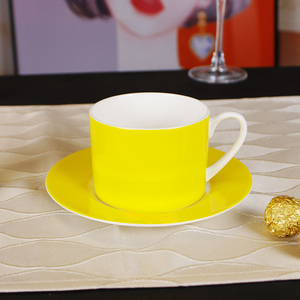 แก้วกาแฟโบนไชน่าลายเรนโบว์ ดีไซน์ใหม่ เรียบง่าย 6 สี สำหรับดื่มชายามบ่าย - Product Image 5