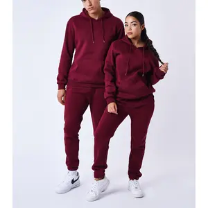 OEM High Quality Unisex Jogging Wear Training Wear Sportswear Ladies Blank Designer Terry Pullover Sweatshirt Hoodie Set