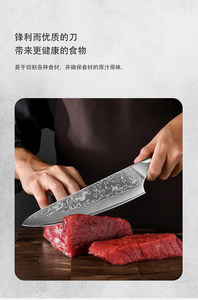 ชุดมีดครัวเหล็กดามัสกัสแบบดั้งเดิม XF ปรับแต่งได้ คมกริบพิเศษ อเนกประสงค์ ขนาด 8-9.9 นิ้ว ใช้ได้ทั้งมือซ้ายและขวา หรูหรา - Product Image 2