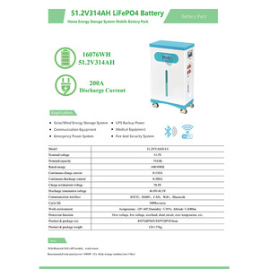 ระบบจัดเก็บพลังงานแสงอาทิตย์แบบแบตเตอรี่ 51.2V 314AH แพ็ค 16076Wh สำหรับใช้ในบ้าน พร้อมล้อเลื่อน - Product Image 3