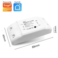 Module d'interrupteur intelligent Tuya WiFi & BT double/RF433 avec contrôle par application - Télécommande pour l'automatisation de la maison intelligente
