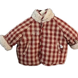 Reversible Plaid Cotton-Padded <b>Coat</b> For Girls Thick Warm Winter Stand-Up Collar Outwear - Product Image 5