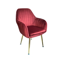 Fauteuil d'appoint moderne en velours pour salon, cuisine et restaurant, mobilier de maison rembourré