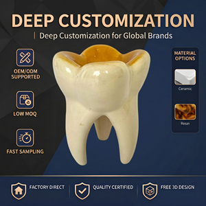 Posacenere in Ceramica a Forma di Dente Creativo, Design Moderno e Lussuoso, Durevole, Divertente Raccoglitore di Sigarette, Decorazione da Scrivania per Casa - Product Image 1