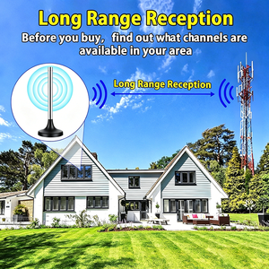 Antenne TV numérique HD télescopique intérieure VHF DVB-T de remplacement, base magnétique portable, revêtement noir en plastique, gain 3-5dBi, CE - Product Image 2