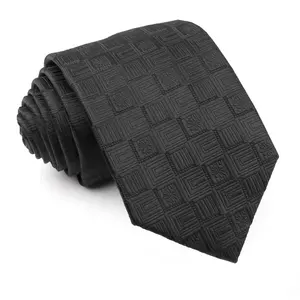 Factory Wholesale Mens Fashion Black Neckties High Quality 100% Polyester Ties For Men All Are In Stock