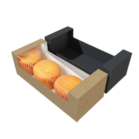 Boîte d'emballage en papier personnalisée avec logo pour donuts, desserts, gâteaux, sushis, pâtisseries et restauration rapide, et présentoir à donuts