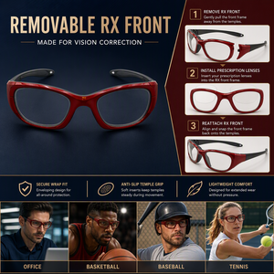 <span class=keywords><strong>Gafas</strong></span> de Seguridad TR90 RX con Almohadilla Nasal de Goma Suave, <span class=keywords><strong>Gafas</strong></span> Deportivas Irrompibles para Baloncesto, Pickleball, Protección Contra Impactos - Product Image 5