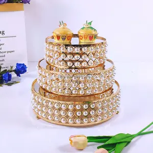 GIGA alta qualidade casamento decoração peças casamento alto pé espelho bandeja redonda sobremesa display bolo stand 30cm