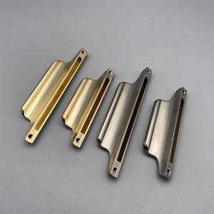 Popular Bronze Modern Durable Light Luxury Buckle Handle Copper Brushed Black Solid Cabinet <b>Door</b> Drawer Furniture Installation - Product Image 5