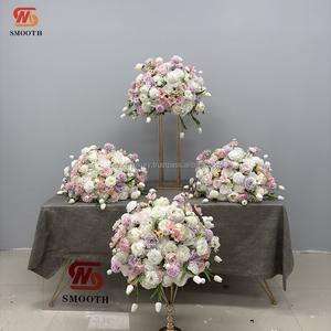 Bola de flores artificiales de tulipán rosa de fábrica suave, decoración de boda, eventos de cumpleaños, fiesta, Bola de flores - Product Image 1