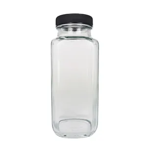 플라스틱 뚜껑을 가진 대중음식점 거품 병을 위한 차가운 디자인 사각 모양 250ml 음료 주스 병