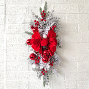 Christmas Door Bow Hanging Wreath Xmas Stair Garland Ornaments for Stylish Christmas Party Home Scene Decoration - Product Image 3