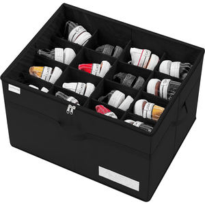 16 Compartments Large <b>Shoe</b> Organizer Box Closet Clear Foldable <b>Shoes</b> Containers Space Saving <b>Shoe</b> Cubby <b>Storage</b> Boxes - Product Image 1