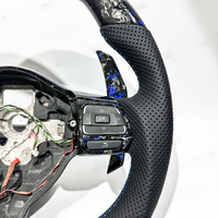 Volant en fibre de carbone bleue forgée avec écran LED personnalisé haut de gamme pour Volkswagen Golf MK6 GTI R, cuir personnalisé