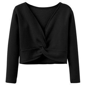 Chaqueta Corta de Ballet para Niñas, Forrada de Felpa, Manga Larga, con Nudo, para Danza, Ropa de Entrenamiento Abrigada para Niños - Product Image 2