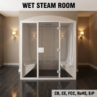Sauna vapeur miniature sur mesure OEM pour 2 à 4 personnes, en acrylique avec porte en verre, générateur de vapeur humide, salle de vapeur humide