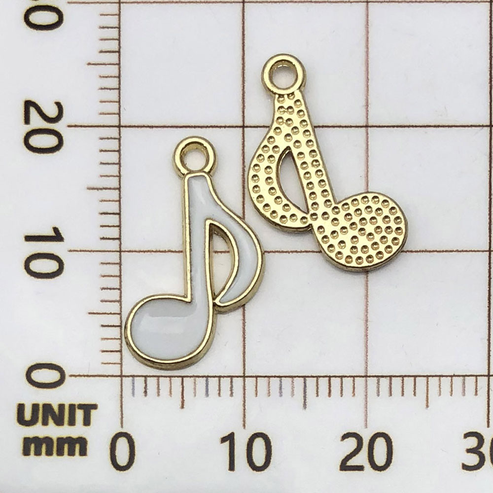 Una nota musical blanca con forma de gota de aceite - 0.6g - 19*12mm - 19449