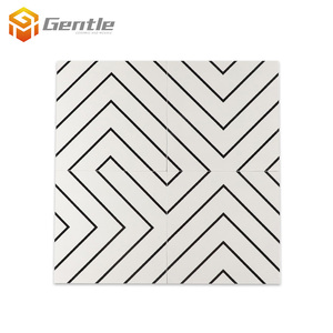 <span class=keywords><strong>Carrelage</strong></span> décoratif pour <span class=keywords><strong>salle</strong></span> <span class=keywords><strong>de</strong></span> <span class=keywords><strong>bain</strong></span> 20*20cm, <span class=keywords><strong>motif</strong></span> simple en lignes, <span class=keywords><strong>carrelage</strong></span> mural en céramique, <span class=keywords><strong>carrelage</strong></span> artistique pour sol - Product Image 1