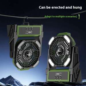 Ventilador Recargable de 10000mAh para Camping, con Doble Motor, Luz LED Brillante, USB, Portátil, de Escritorio, para Caravanas, Tiendas de Campaña y Emergencias - Product Image 3