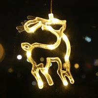 2025 noël lumière LED flocon de neige père noël suspendu ventouse lampe fenêtre ornements décoration pour la maison noël Navidad nouvel an décor