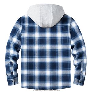 Nuova <span class=keywords><strong>giacca</strong></span> di flanella invernale da uomo casual scozzese primaverile <span class=keywords><strong>e</strong></span> autunnale cappotto foderato trapuntato scozzese foderato in pile <span class=keywords><strong>giacca</strong></span> da <span class=keywords><strong>camicia</strong></span> spessa Outwear - Product Image 3