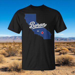 T-shirt avec carte de Californie Boron, unisexe, taille adulte, design bleu moyen - Product Image 3