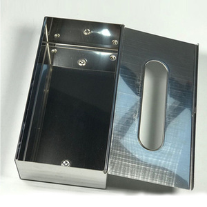 Boîte à mouchoirs <span class=keywords><strong>rectangulaire</strong></span> en acier inoxydable ouverte à chaud - Product Image 2