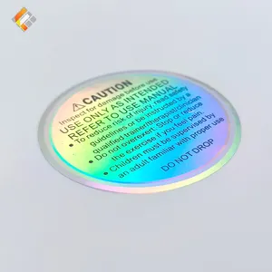 Hologram Sticker Label Laser Paper 3D Custom Labels Logo Hat Void Manufacturer Eggshell Gold Metallic Off Holographic Stickers