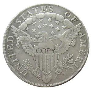 Juego completo de (1798-1804) 7 Uds. De busto drapeado de EE. UU., monedas conmemorativas decorativas chapadas en plata de águila Heráldica