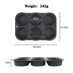 Silicone 6-link <span class=keywords><strong>Hamburger</strong></span> Moule Ménage <span class=keywords><strong>Pain</strong></span> Moule Nouveau Gâteau Ouverture <span class=keywords><strong>Pain</strong></span> Cuisson Plateau Moule Résistant Aux Hautes Températures - Product Image 3