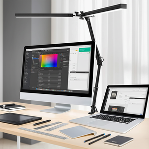 Lámparas de Escritorio Telescópicas Desmontables Prácticas a Buen <span class=keywords><strong>Precio</strong></span>, Lámparas de Mesa de Aluminio Ajustables de Doble Cabezal para Estudio, Lectura, Dormitorios y Estudios - Product Image 2