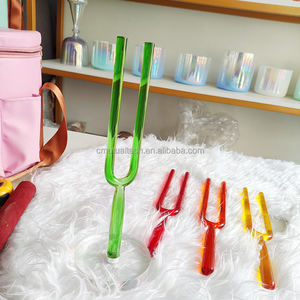 Chakra cuarzo cristal Tuning Fork terapia de sonido 20mm personalizado <span class=keywords><strong>Solfeggio</strong></span> sin peso <span class=keywords><strong>432</strong></span>/440Hz 99.99% sonido puro curación espiritual - Product Image 1