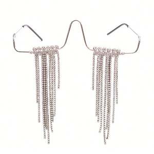 Montures de lunettes de luxe vintage steampunk sans verres avec strass pour femmes - Product Image 5