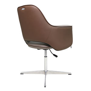 Chaise de bureau pivotante en cuir PU réglable en gros d'usine avec pieds en aluminium - Product Image 3