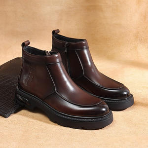 Nouvelles Bottes d'Hiver Montantes Classiques Polyvalentes Décontractées pour Hommes, Imperméables en Cuir Véritable, Rehaussantes, pour le Travail en Extérieur et le Sport - Product Image 4