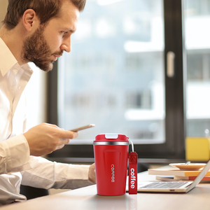 Portable 380ml Stainless Steel Vacuum Insulated Tumbler Coffee Thermos Cup for Keep <strong>Hot</strong>/Ice Coffee Mug With Spill Proof Lid - Product Image 5